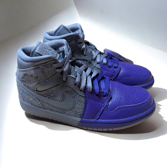 Nike Sheila Rashid X Air Jordan 1 Mid "Unite" Purple and Grey, 8.5 - Picture 4 of 7